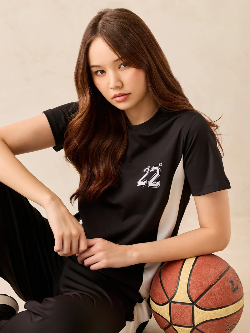 Outzidr  Black T-Shirt & Trouser Co-Ords Set for Women | Best Price UAE